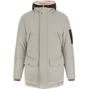 Brunello Cucinelli, Heren, Jassen, Grijs, Maat: L Nylon,