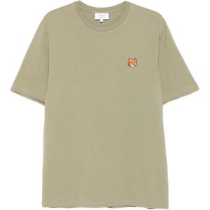 Maison Kitsuné, Heren, Tops, Groen, Maat: S Katoen,