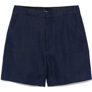 Tagliatore, Dames, Korte broeken, Blauw, Maat: S Linnen,