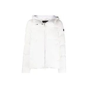 Peuterey Witte Logo-Patch Puffer Jas , White , Dames , Maat: XS