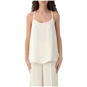 Twinset, Dames, Tops, Wit, Maat: L Zijde,