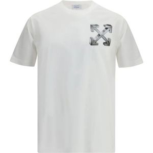 Off White, Heren, Tops, Wit, Maat: L Katoen,