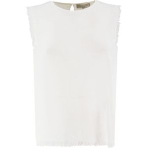 Antonelli Firenze, Dames, Tops, Wit, Maat: XS Linnen,