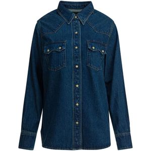 Filson, Dames, Blouses & Shirts, Blauw, Maat: S Denim,