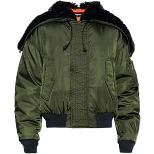 Dsquared2, Heren, Jassen, Groen, Maat: L Leer,