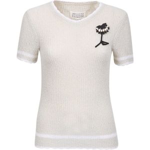 Maison Margiela, Dames, Truien, Beige, Maat: XS Katoen,