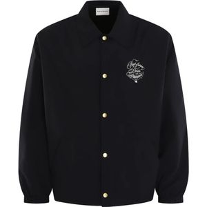 Drole de Monsieur - Vignes Slogan Bomberjack - Blauw - Heren - Polyester