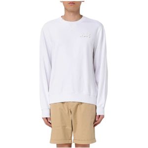 Sun68, Heren, Sweatshirts & Hoodies, Wit, Maat: L Katoen,