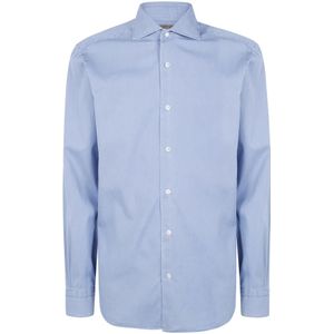 Barba Napoli, Heren, Overhemden, Blauw, Maat: XL Denim,