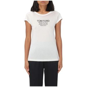Tom Ford - Silk Jersey T-shirt - Wit - Zijde - Aansluitend Model
