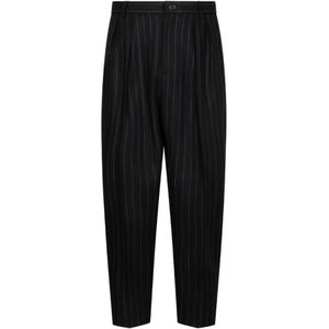 Dolce & Gabbana, Heren, Broeken, Zwart, Maat: S Leer,