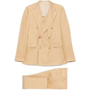 Tagliatore, Heren, Pakken, Beige, Maat: 2XL Zijde,