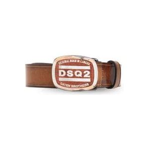 Dsquared2 Riem met logo , Brown , Heren , Maat: 95 CM