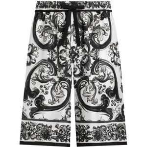 Dolce & Gabbana - Maiolica Print - Korte Broek - Zwart-Wit - Zijde