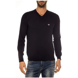 Armani Jeans, Heren, Truien, Blauw, Maat: S Viscose,