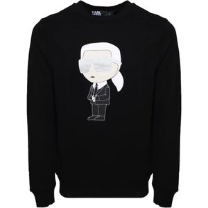 Karl Lagerfeld, Heren, Sweatshirts & Hoodies, Zwart, Maat: S Katoen,
