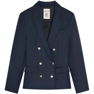 Semicouture, Dames, Jassen, Blauw, Maat: S Wol,