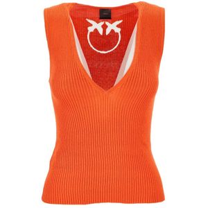Pinko, Dames, Tops, Oranje, Maat: L Katoen,