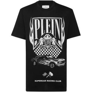 Philipp Plein, Heren, Tops, Zwart, Maat: S Katoen,