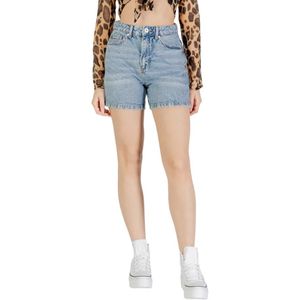 Ichi, Dames, Korte broeken, Blauw, Maat: M Katoen,