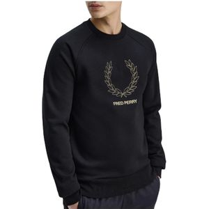 Fred Perry, Heren, Sweatshirts & Hoodies, Zwart, Maat: S