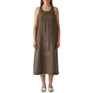 Linnen jurk met steekzakken, model 'DOUGLAS'