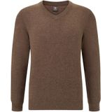 Boggi Milano - Kasjmier Blend V Neck - Trui - Bruin - Lange Mouwen