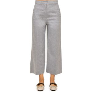 Max Mara Studio, Dames, Broeken, Grijs, Maat: M Wol,