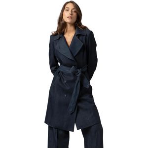 Kocca, Dames, Mantels, Blauw, Maat: XL Leer,