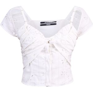 Jacquemus, Dames, Blouses & Shirts, Wit, Maat: M Linnen,