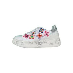 Premiata Witte en grijze bloemensneakers , White , Dames , Maat: 39 EU