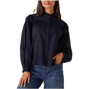 Antik Batik, Dames, Blouses & Shirts, Blauw, Maat: S Katoen,