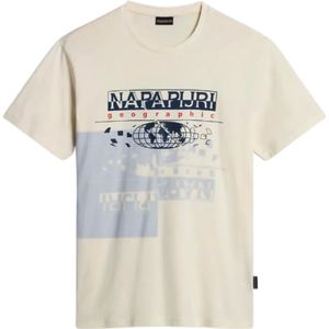 Napapijri, Heren, Tops, Beige, Maat: M Katoen,