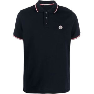 Moncler, Heren, Tops, Blauw, Maat: 2XL Katoen,