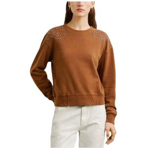 Pepe Jeans, Dames, Truien, Bruin, Maat: L Katoen,