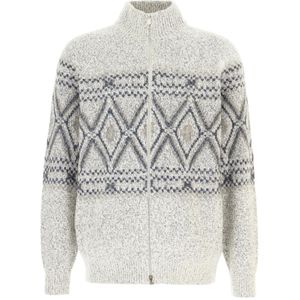 Brunello Cucinelli, Heren, Truien, Grijs, Maat: L Zijde,