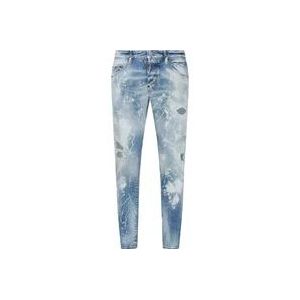 Dsquared2 Slim-fit Cropped Denim Jeans , Blue , Heren , Maat: XL