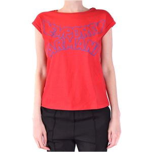 Emporio Armani, Dames, Tops, Rood, Maat: 3XS Katoen,