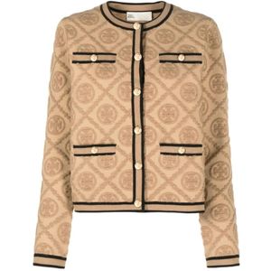 Tory Burch, Dames, Truien, Bruin, Maat: M