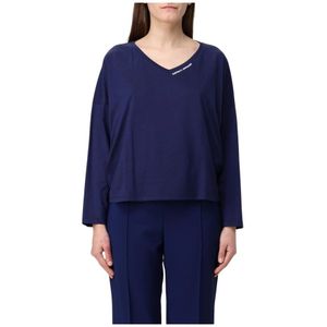Elisabetta Franchi, Dames, Truien, Blauw, Maat: S