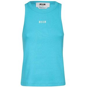 Msgm, Dames, Tops, Blauw, Maat: M Katoen,