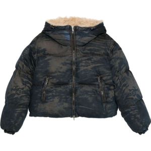 Diesel, Dames, Jassen, Grijs, Maat: XS Leer,