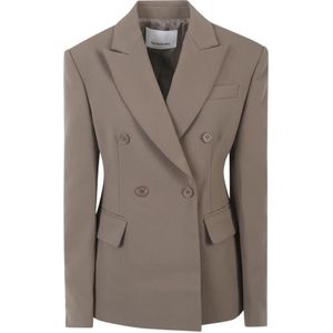 The Frankie Shop, Dames, Jassen, Grijs, Maat: S Leer,