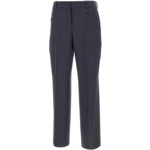 BOSS - TILDA9 - Stoffen Broek - Regular Fit - Zuivere Scheerwol - Gestreept