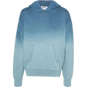 Msgm, Heren, Sweatshirts & Hoodies, Blauw, Maat: M Katoen,