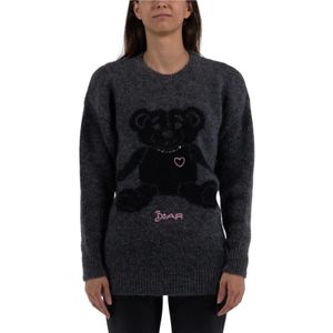 Alessandra Rich, Dames, Truien, Grijs, Maat: 2XS Mohair,