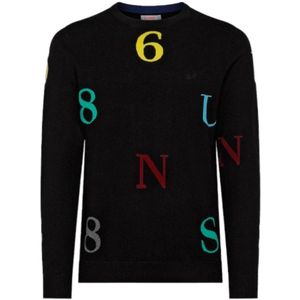 Sun68, Heren, Truien, Zwart, Maat: 2XL Wol,