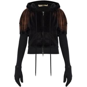 Knwls, Dames, Sweatshirts & Hoodies, Zwart, Maat: L Satijn,