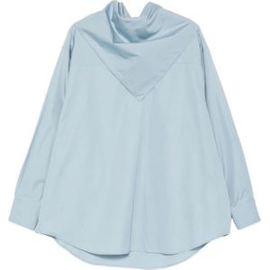 Ami Paris, Dames, Blouses & Shirts, Blauw, Maat: S Katoen,