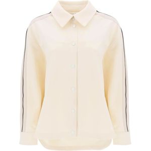 Palm Angels, Dames, Blouses & Shirts, Wit, Maat: S Jersey,